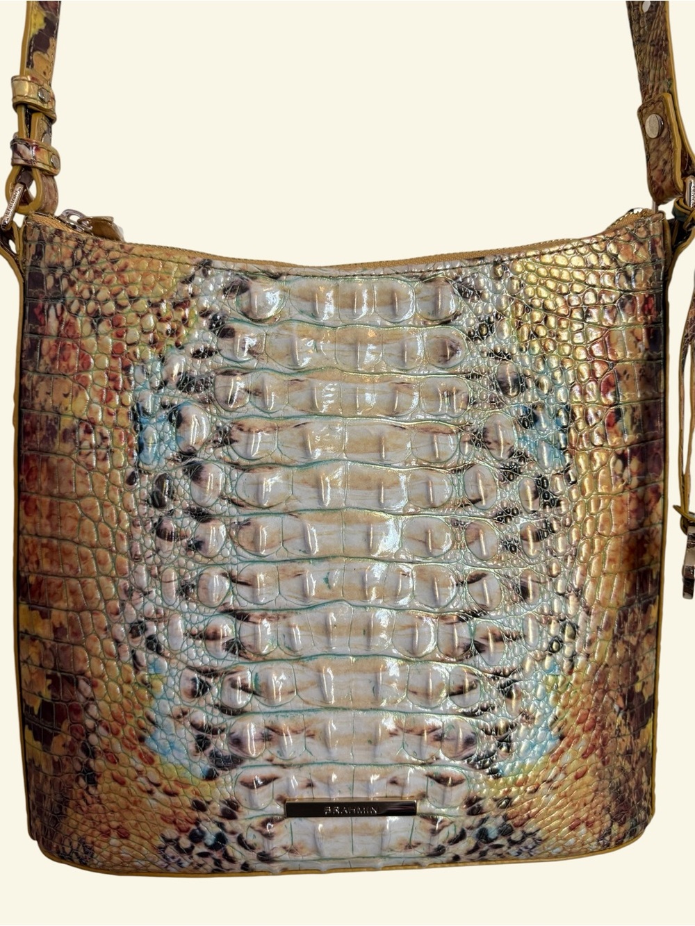 Brahmin Katie Leather Croc-Embossed Crossbody Bag - Picture 2 of 6